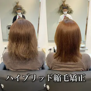 ミディアム カラー パーマ ブリーチ縮毛矯正/ デサキ ショウヘイのヘアスタイル