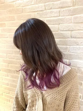 セミロング カラー 透明感/ 美髪矯正/田中恭のヘアスタイル