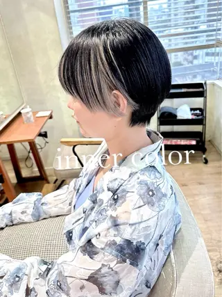 ショート カラー ケアブリーチ 髪質改善/池袋のヘアスタイル