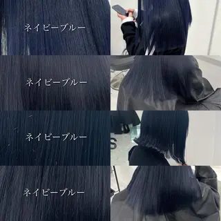 セミロング カラー 🩵色落ち可愛い 寒色カラー🩵のヘアスタイル