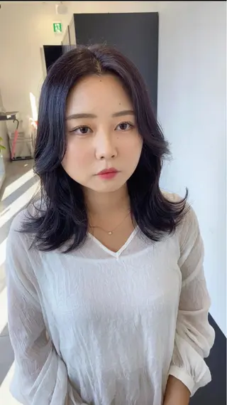 セミロング 韓国ヘア🇰🇷 スズキのヘアスタイル