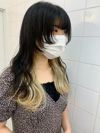 ロング カラー パーマ 🧨ブリーチー×ボブ レイヤー💎じゅえるのヘアスタイル