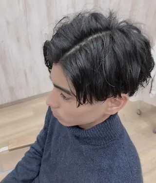 ショート メンズパーマ波巻き 🌳大森悠登🌳のヘアスタイル