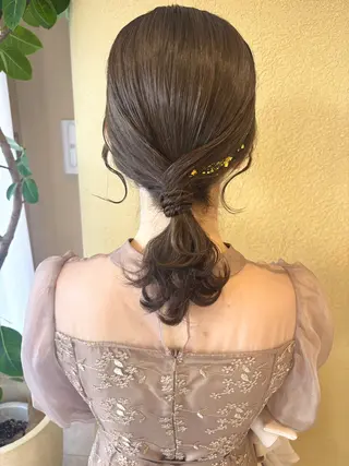 ミディアム ヘアアレンジ え りのヘアスタイル