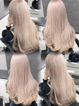ロング カラー ミルクティー・ピンク 甘モテカラー/emaのヘアスタイル