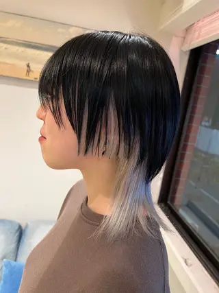 ミディアム 渋谷ハイトーン/ デザインカラー阿部のヘアスタイル