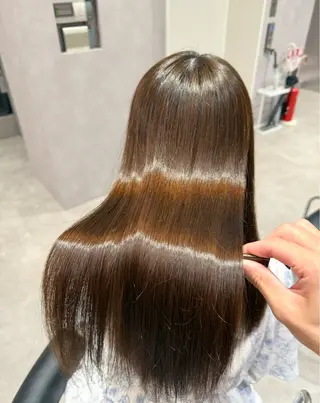 ロング カラー パーマ ヘアアレンジ 縮毛矯正/髪質改善/ ブリーチ毛/木元渓太のヘアスタイル