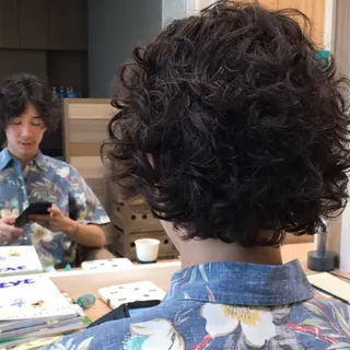 ショート パーマ メンズ 当日予約🆗✂︎ ウエモト タクのヘアスタイル