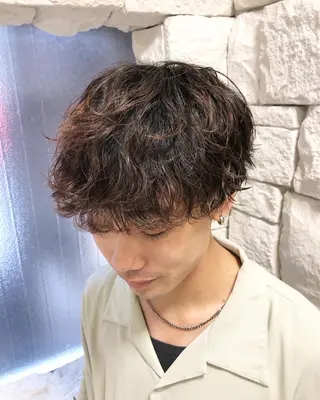 パーマ ヘアアレンジ メンズ ainico+所属・メンズ特化✂️栗原 侑也のヘアスタイル