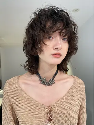 ミディアム カラー パーマ 後藤 一真のヘアスタイル