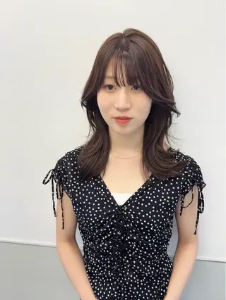 セミロング カラー 韓国ヘア🇰🇷 スズキのヘアスタイル