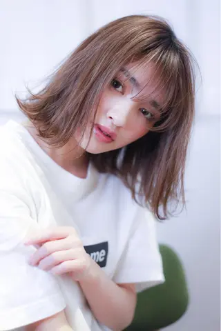 ミディアム カラー パーマ 髪質改善、縮毛矯正 店長浅野太郎のヘアスタイル