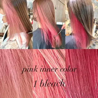 ミディアム カラー ヘアアレンジ ネイル 🌈インナーカラー ‘ショウマ’🌈のヘアスタイル