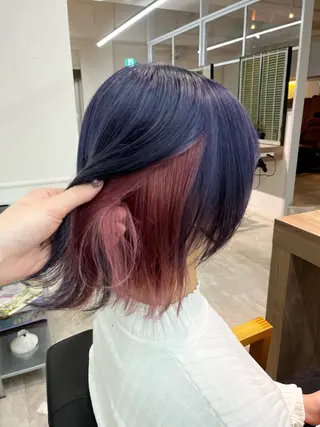 ミディアム カラー ﾚｲﾔｰ🩵透明感 ೀユイ🌙のヘアスタイル