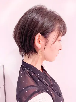ショート カラー パーマ 大人かわいい💍🤍 ボブ/ショートボブのヘアスタイル