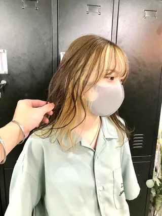 ロング カラー パーマ ヘアアレンジ メンズ キッズ ネイル マツエク・マツパ エビスザキレン／メン ズ／心斎橋🌳のヘアスタイル