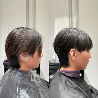 ショート カラー パーマ メンズ #メンズスタイル# 🌿表参道ちえ🌿のヘアスタイル
