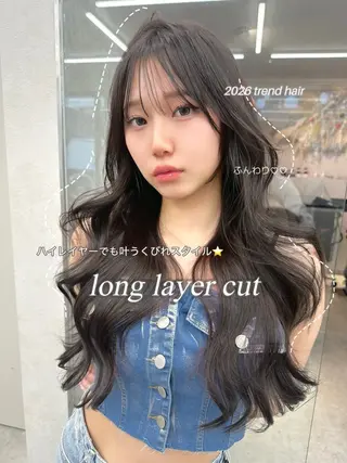 ロング waka/韓国ヘア /lond uluのヘアスタイル