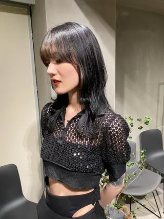 セミロング 無料カットモデル 丸川英心のヘアスタイル