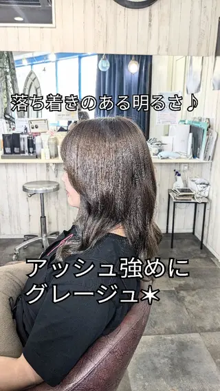 セミロング カラー メンズパーマ/顔周り レイヤーカット/えののヘアスタイル