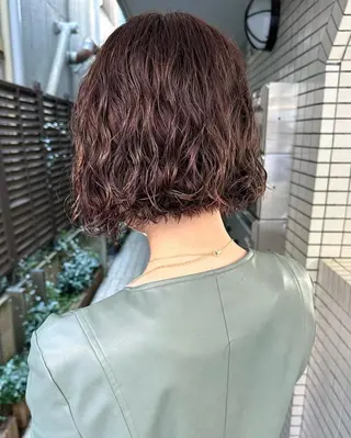 ショート カラー パーマ 銀座No.1髪質改善 縮毛矯正/本木のヘアスタイル