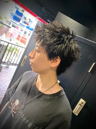ショート メンズ メンズパーマ/難波/ 心斎橋　室園亮佑のヘアスタイル