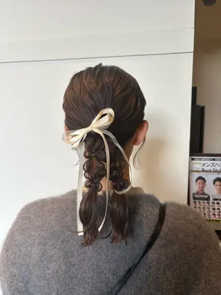 セミロング ヘアアレンジ 高橋 乙葉のヘアスタイル