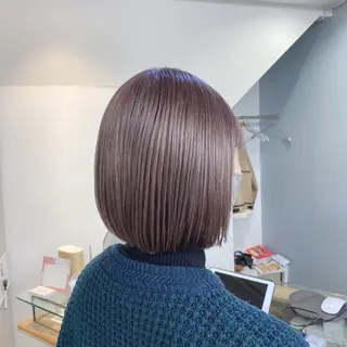 ショート カラー パーマ ヘアアレンジ ネイル マツエク・マツパ アイブロウ 暖色系/透明感 治野心のヘアスタイル