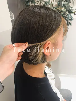 ミディアム カラー RINA🧤 デザインとボブのヘアスタイル