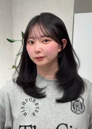 セミロング 結べるレイヤーカット /カラー/あさかのヘアスタイル