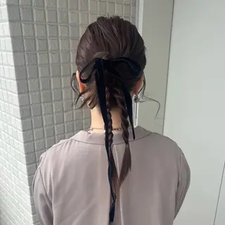 ヘアアレンジ 艶感カラー/オリーブ アレンジ：♡のヘアスタイル