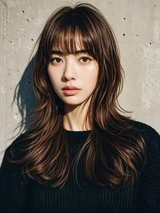 ロング ウルフカット 811 大阪梅田 ウルフのヘアスタイル