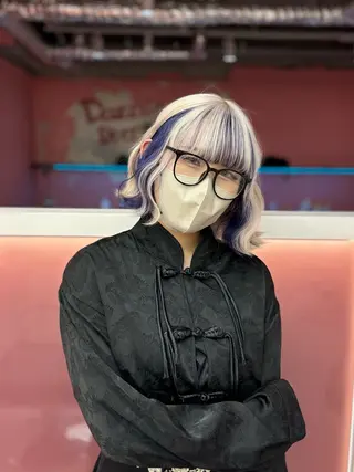 ミディアム カラー 田中麻鈴/ハイトーン /ミルクティーのヘアスタイル