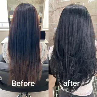 セミロング カラー 💕韓国レイヤー× 髪質改善 宮内諒のヘアスタイル