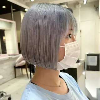 ショート カラー ボブ×艶髪｜ 艶カラー🩶石橋怜大のヘアスタイル