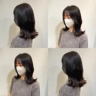 ミディアム ヘアアレンジ 新宿/顔周りカット/ レイヤー/がっきーのヘアスタイル
