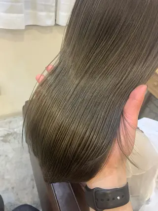 ミディアム カラー 縮毛矯正×髪質改善 小笠原大樹のヘアスタイル