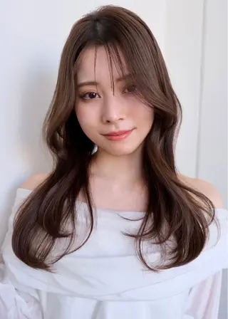 セミロング カラー ヘアアレンジ 一箭 恵梧/ロングヘアのヘアスタイル