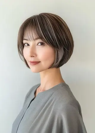 ミディアム カラー 年齢悩みを全て解消/ 白髪と癖毛 松本雄光のヘアスタイル