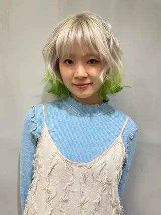 ショート カラー 無料カット/ 癖毛風パーマ/凜のヘアスタイル