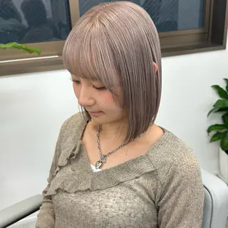 ミディアム カラー REAL 心斎橋所属・ブリーチ/ベージュ /natsumiのヘアスタイル