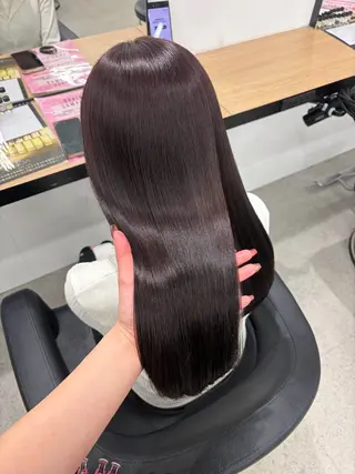 ロング カラー 💗愛され暖色💗 ピンク/レッド💗のヘアスタイル