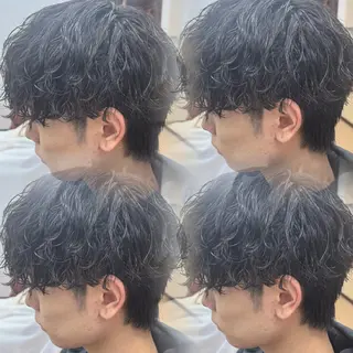 ミディアム メンズ 焼津メンズパーマ特化 大石雄生のヘアスタイル