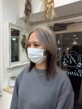 ミディアム ミルクティーベージュ /三村克彦のヘアスタイル