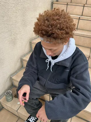 ショート カラー パーマ ヘアアレンジ メンズ 💎髪質改善特化💎 RUITOのヘアスタイル