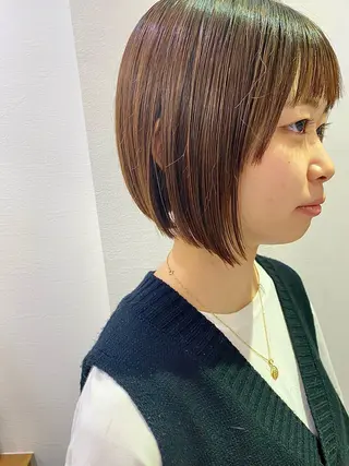 ミディアム カラー 顔周り/ブリーチなし /縮毛矯正🫧伊勢のヘアスタイル
