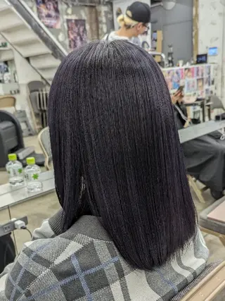 カラー セミロング 推しカラー🦉にじさ んじカラー🌈🕒✨のヘアスタイル