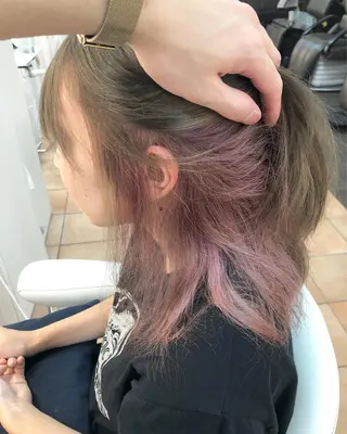 ミディアム カラー 横浜ブリーチムラ直し ハイトーン/ブリーチのヘアスタイル