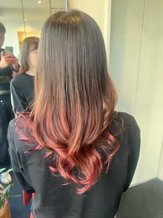 セミロング カラー 高田 羊真のヘアスタイル