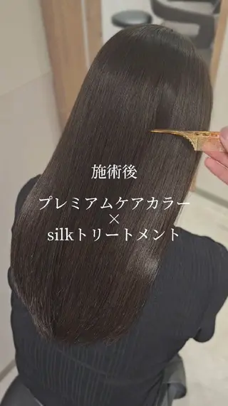 ミディアム カラー 縮毛矯正をしている人 のためのカラーのヘアスタイル